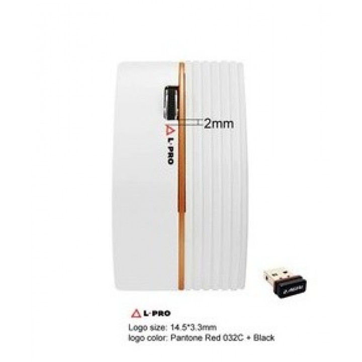 Мышь беспроводная L-PRO 315, оптическая, usb. 3 клавиши, белая