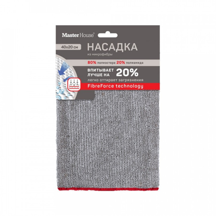 Насадка д/швабры из микрофибры, размер 20*40см, Марио, 75110 MasterHouse