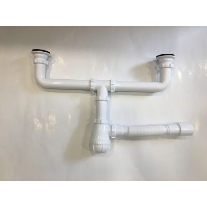 Сифон сдвоенный 1 1/2"*40 с г.т. 40х40 Aquant D0105