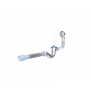 Сифон для ванны с выпуском и переливом с гибкой трубой 40х40/50 Aquant V155