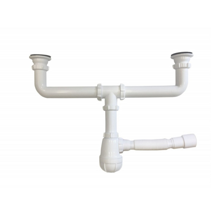 Сифон сдвоенный 1 1/2"*40 с г.т. 40х50 Aquant D0110