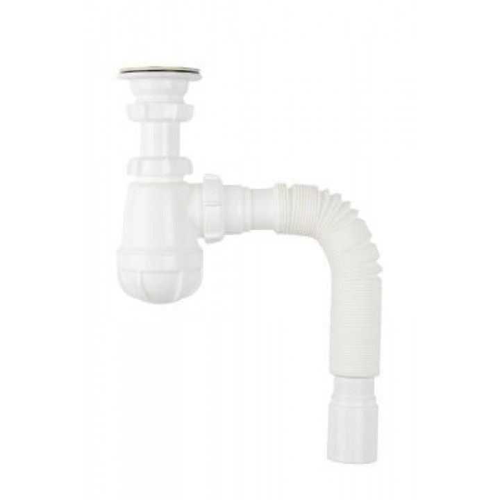 Сифон для кухни 1 1/2" х 40 с гибкой трубой 40х40/50 Aquant B0115-30