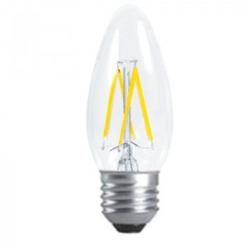 Лампа светодиодная Ecola свеча E27 5W 4000K 4K прозрачная 96x37 филамент (нитевидная), 360° N7CV50ELC