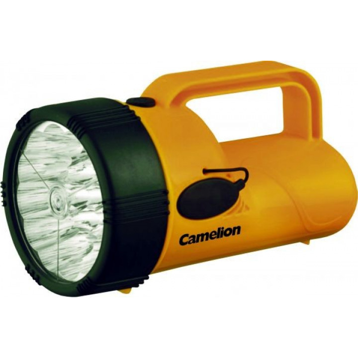 Camelion фонарь-прожектор LED29314 (акк. 4V 2.3Ah) 19св/д 1.2W(48lm), желтый+черный/пласт, з/у 220V