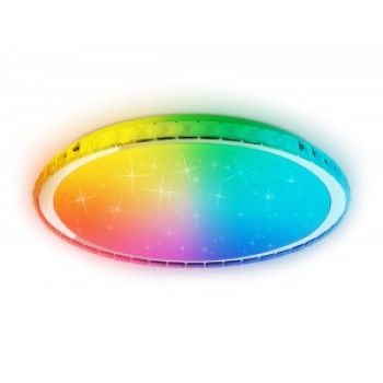 Ambrella светильник светодиодный управляемый люстра FF502 80W(6000lm) RGB 3K-4K-6K d500x70 пульт ДУ CH хром (Akrilika)